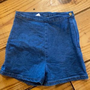 Super High Waisted Denim Jean Shorts - Twee